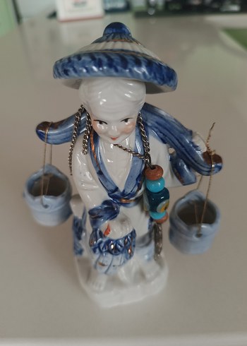 Mavi Detaylı Seramik Figürin - Görsel 3