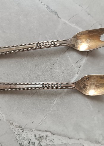 Antika Gümüş çatal Seti - Görsel 3