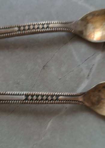 Antika Gümüş çatal Seti - Görsel 4