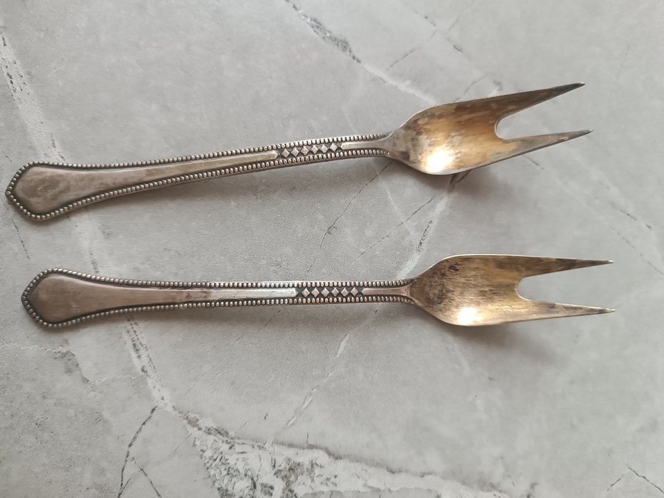 Antika Gümüş çatal Seti - Görsel 3