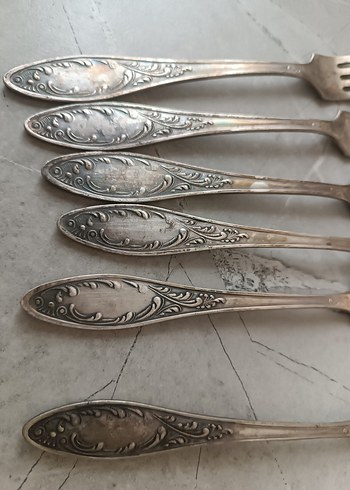 Gümüş işlemeli 6 Çatal Takımı - Görsel 2