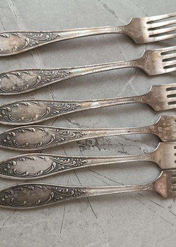 Gümüş işlemeli 6 Çatal Takımı - Görsel 4