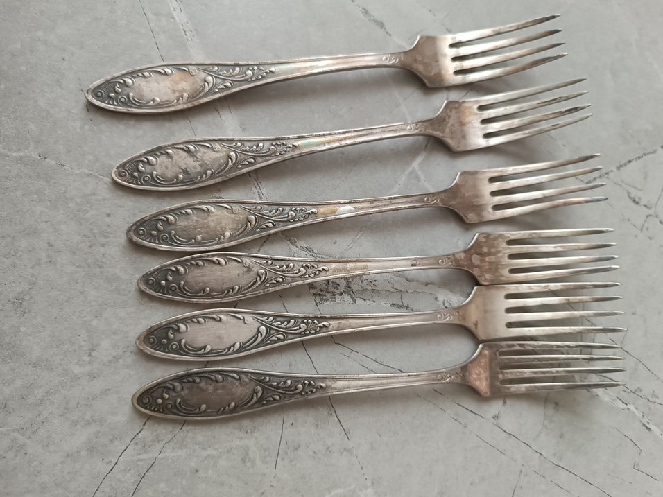 Gümüş işlemeli 6 Çatal Takımı - Görsel 4