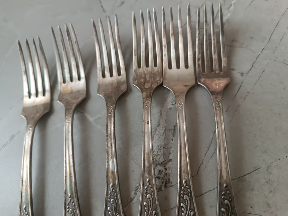 Gümüş işlemeli 6 Çatal Takımı - Görsel 5