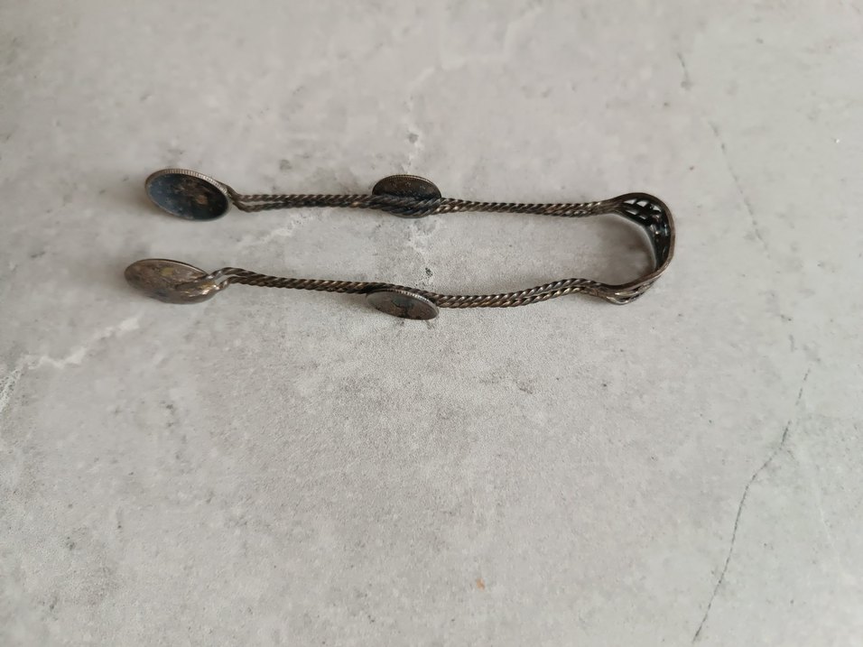 Antika Gümüş Şeker Maşası - Görsel 2