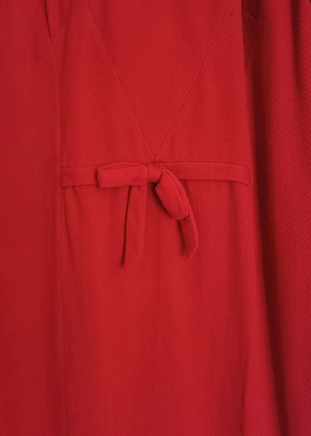 Kırmızı Uzun Kollu ayün Elbise - Görsel 2