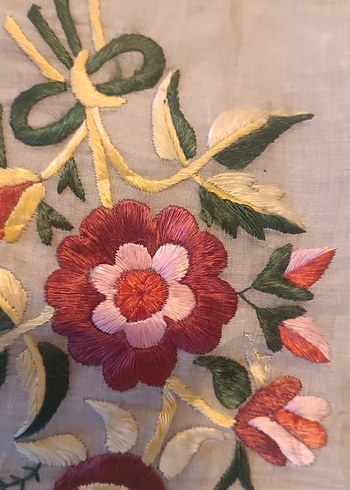 Antika Türk Nakışlı Bej Masa Örtüsü - Görsel 3