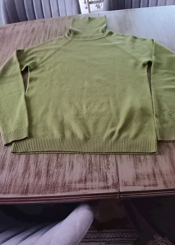 Kadın Haki Boğazlı Triko Kazak - Görsel 4