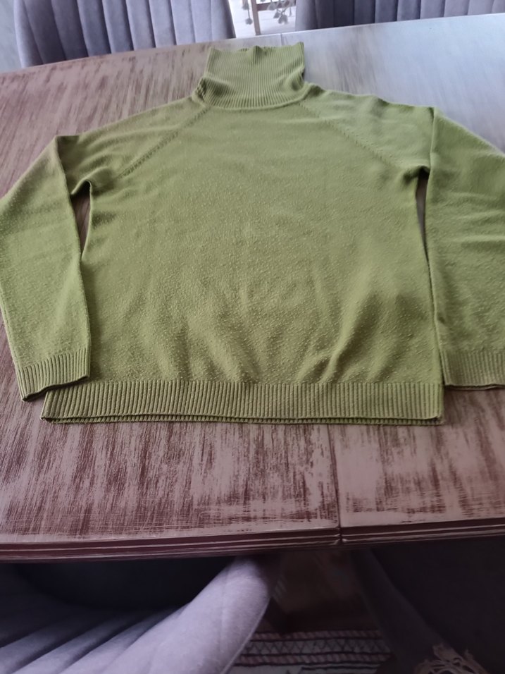 Kadın Haki Boğazlı Triko Kazak - Görsel 4