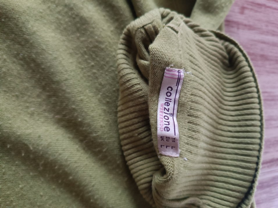 Kadın Haki Boğazlı Triko Kazak - Görsel 2