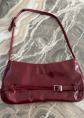 Bordo Parlak Deri Kadın Çanta - Görsel 4