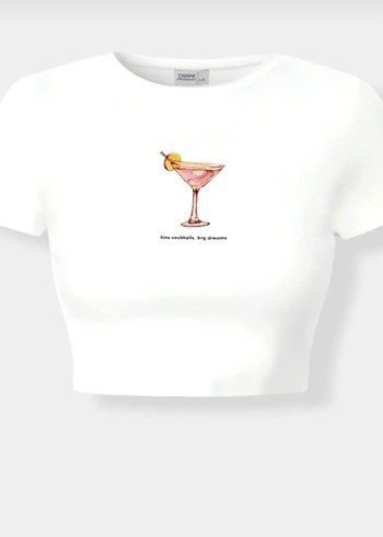 Beyaz V Yaka Crop Top - Görsel 3