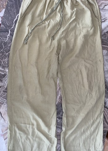 Bej Kemerli Rahat Kesim Kadın Pantolon - Görsel 4