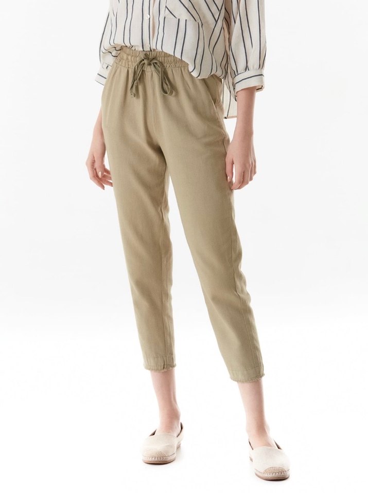 Bej Kemerli Rahat Kesim Kadın Pantolon - Görsel 2