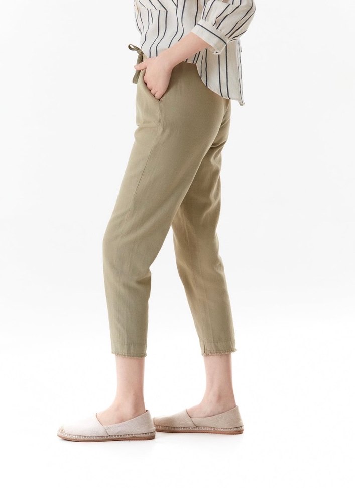 Bej Kemerli Rahat Kesim Kadın Pantolon - Görsel 3