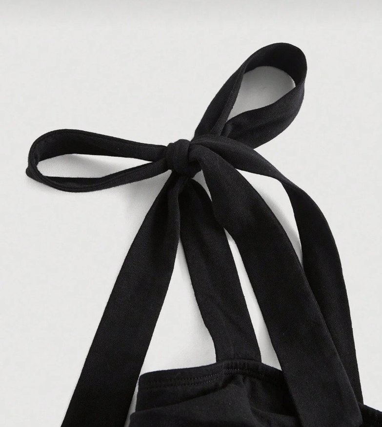 Siyah Pilili Halter Mini Bustiyer - Görsel 3