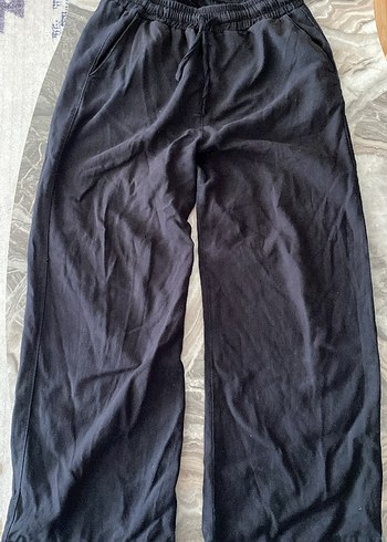 Kadın Siyah Pamuk Rahat Kesim Pantolon - Görsel 3