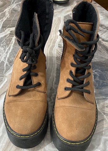 Kahverengi Süet Kadın Dolgu Topuk Bot - Görsel 3