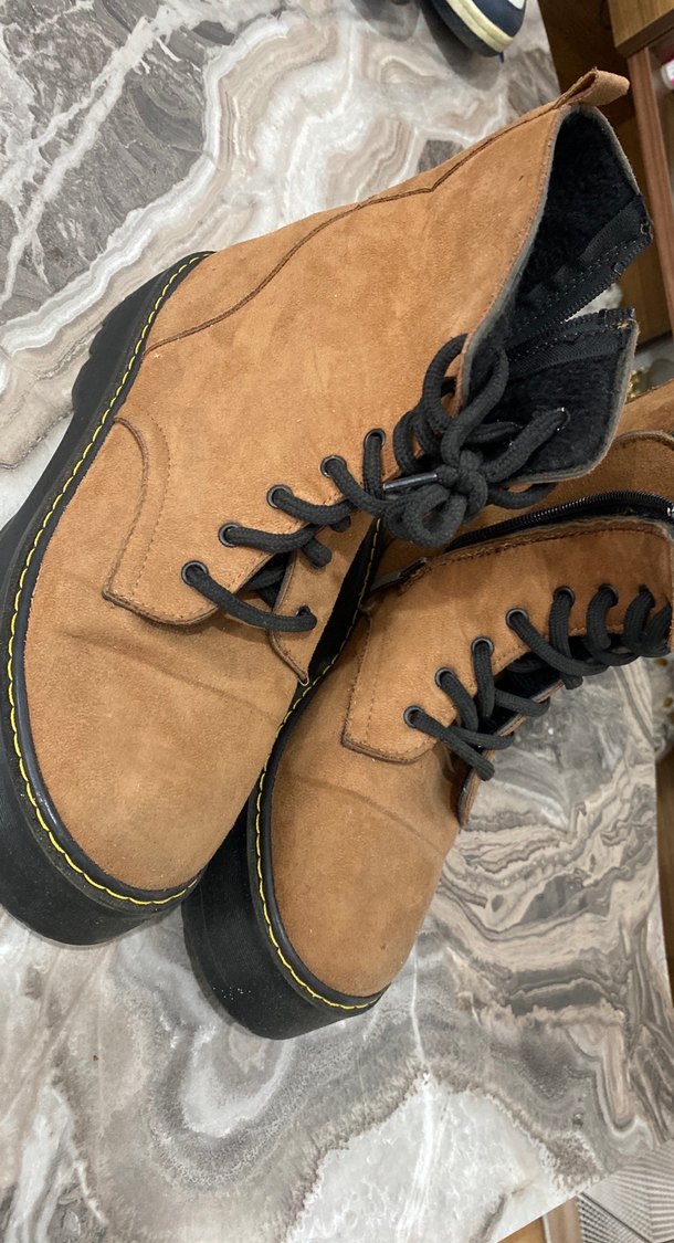 Kahverengi Süet Kadın Dolgu Topuk Bot - Görsel 2