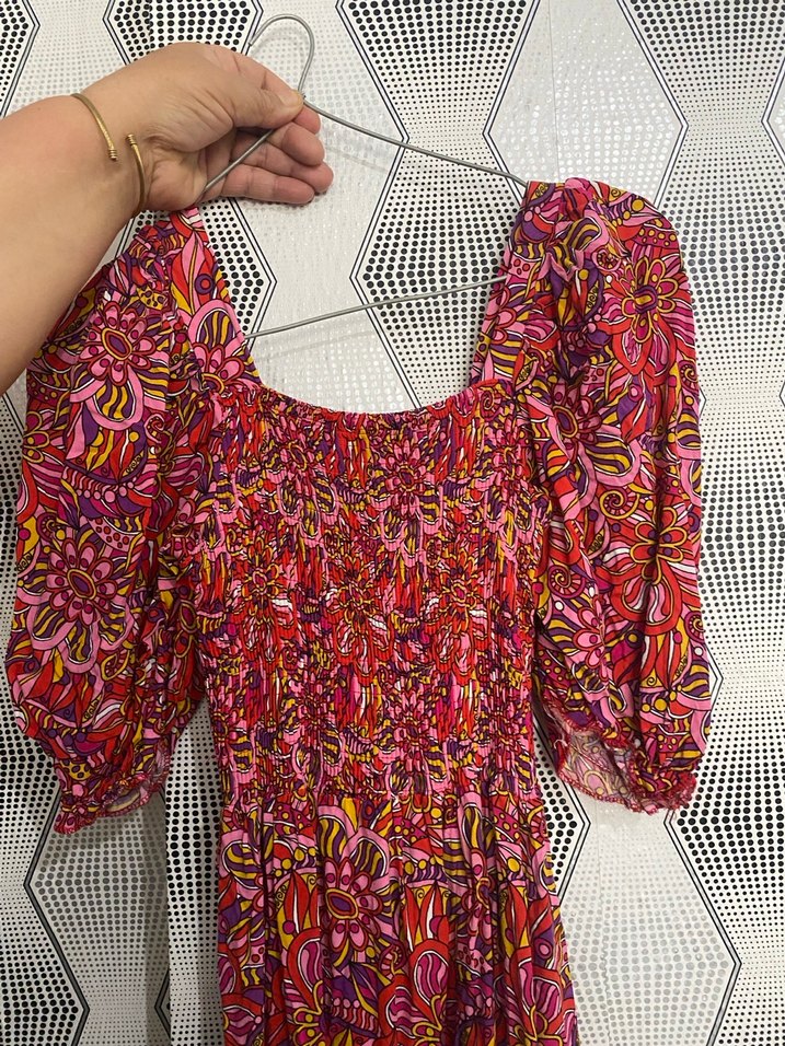 Renkli Bohem Uzun Elbise - Görsel 2