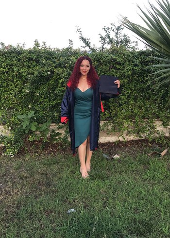 V Yaka Drapeli Turkuaz Midi Elbise - Görsel 2