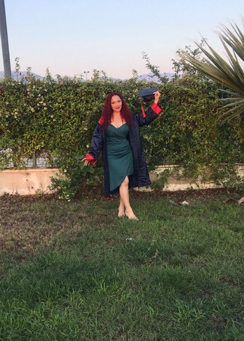 V Yaka Drapeli Turkuaz Midi Elbise - Görsel 3