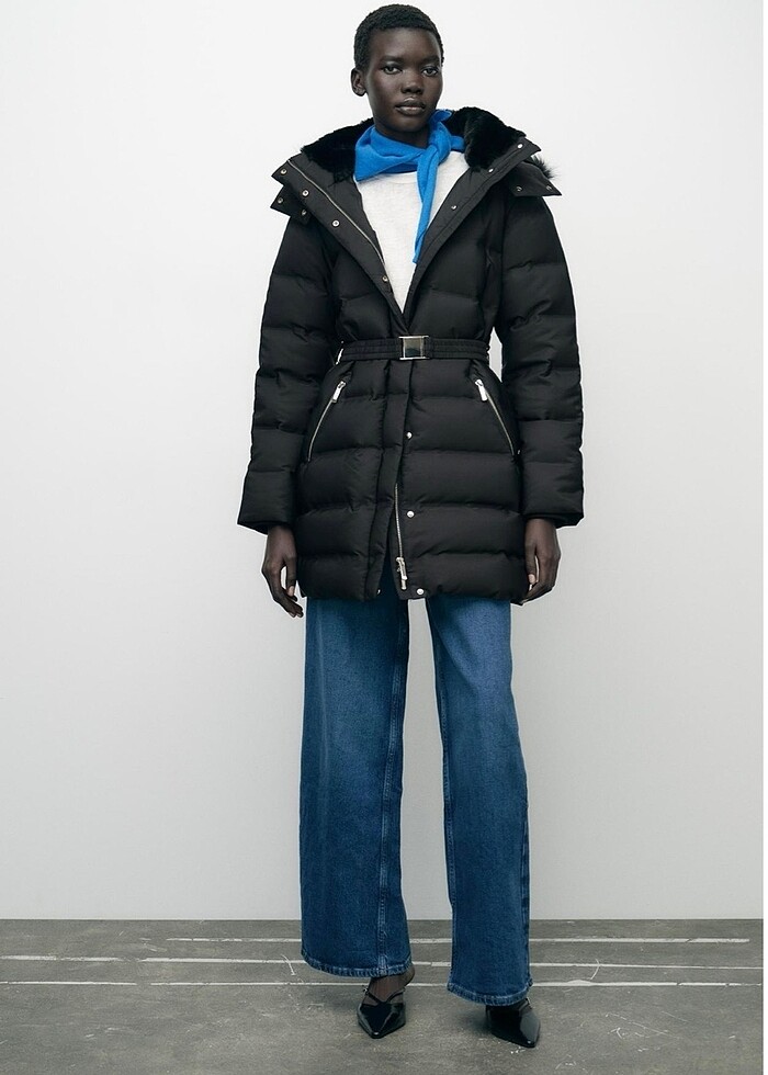 Zara kuş tüyü mont - Görsel 2