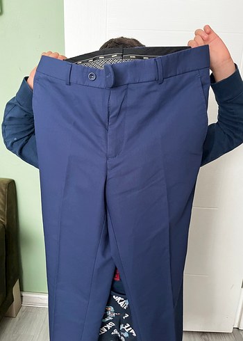 Modern Klasik Erkek yelekli takım elbise Düğmeli, Mor Kravatlı - Görsel 5