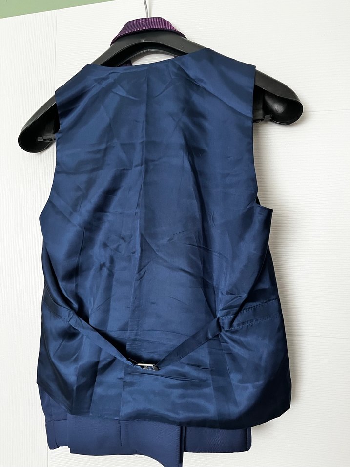 Modern Klasik Erkek yelekli takım elbise Düğmeli, Mor Kravatlı - Görsel 4