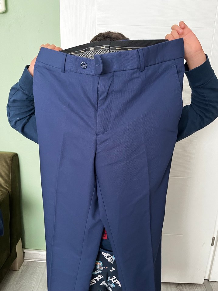 Modern Klasik Erkek yelekli takım elbise Düğmeli, Mor Kravatlı - Görsel 5