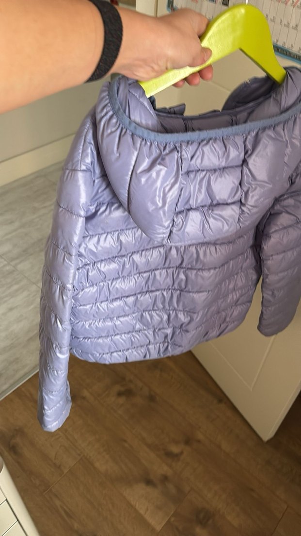 Kız Çocuk lila renk kas tüyü Fermuarlı İnce Mont - Görsel 3