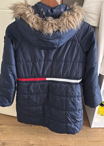 Kız  Çocuk Lacivert Kürklü Kaban - Görsel 3