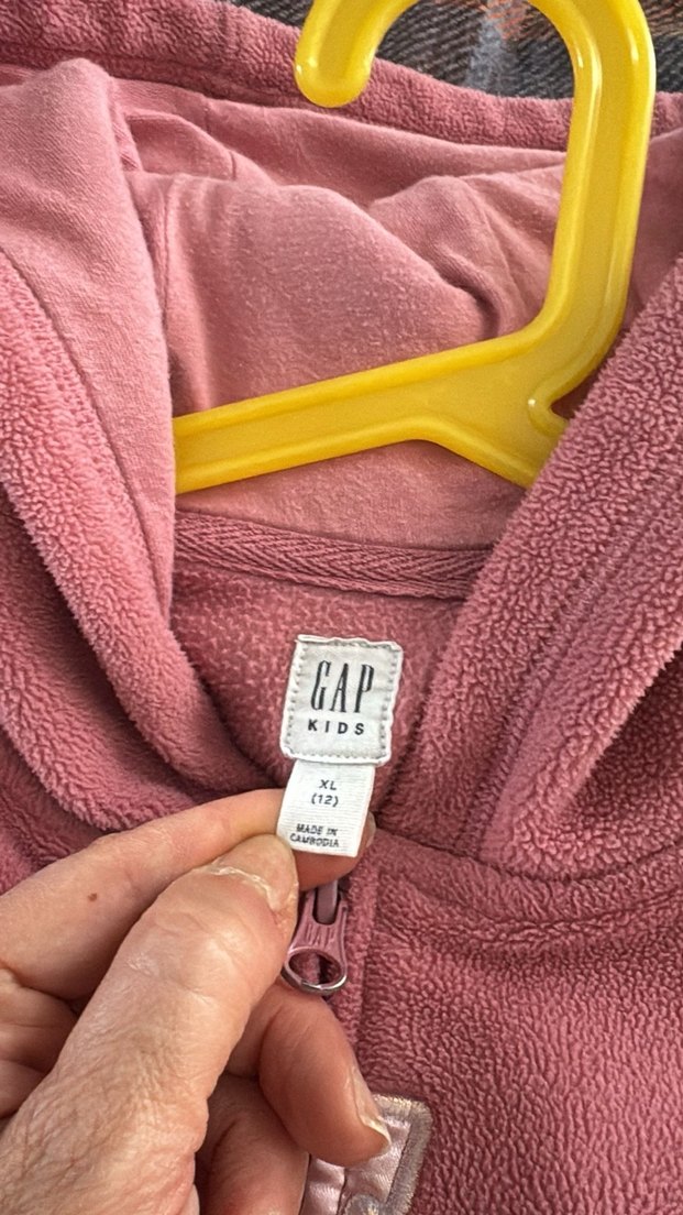 Kız Çocuk Pembe GAP Fermuarlı Sweatshirt - Görsel 3
