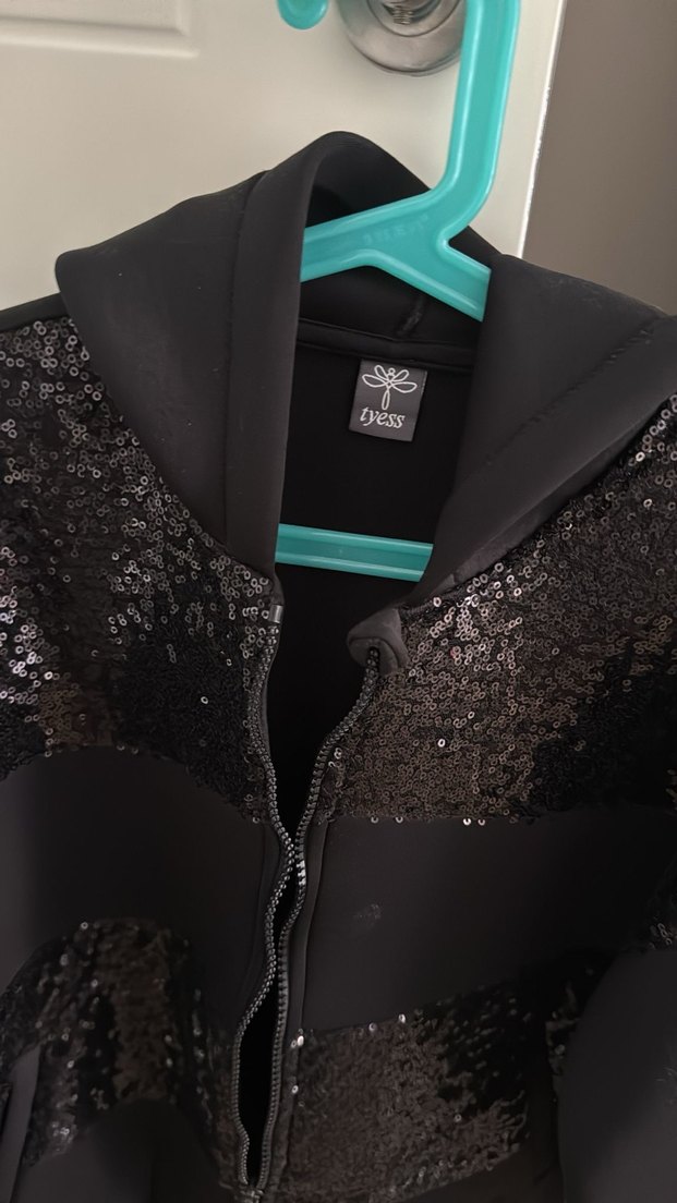 Kız çocuk Siyah Mini Fermuarlı Kapüşonlu Ceket - Görsel 2