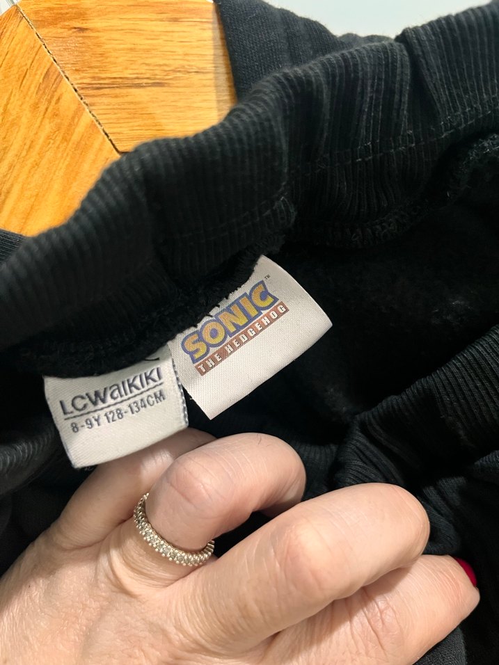 Sonic Baskılı Kapüşonlu Siyah Sweatshirt takımı - Görsel 4