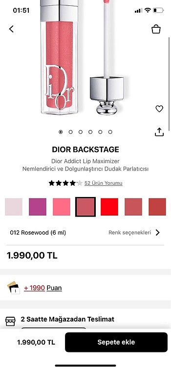 Beden çeşitli Renk Dior Lip Maximizer 012 Rosewood