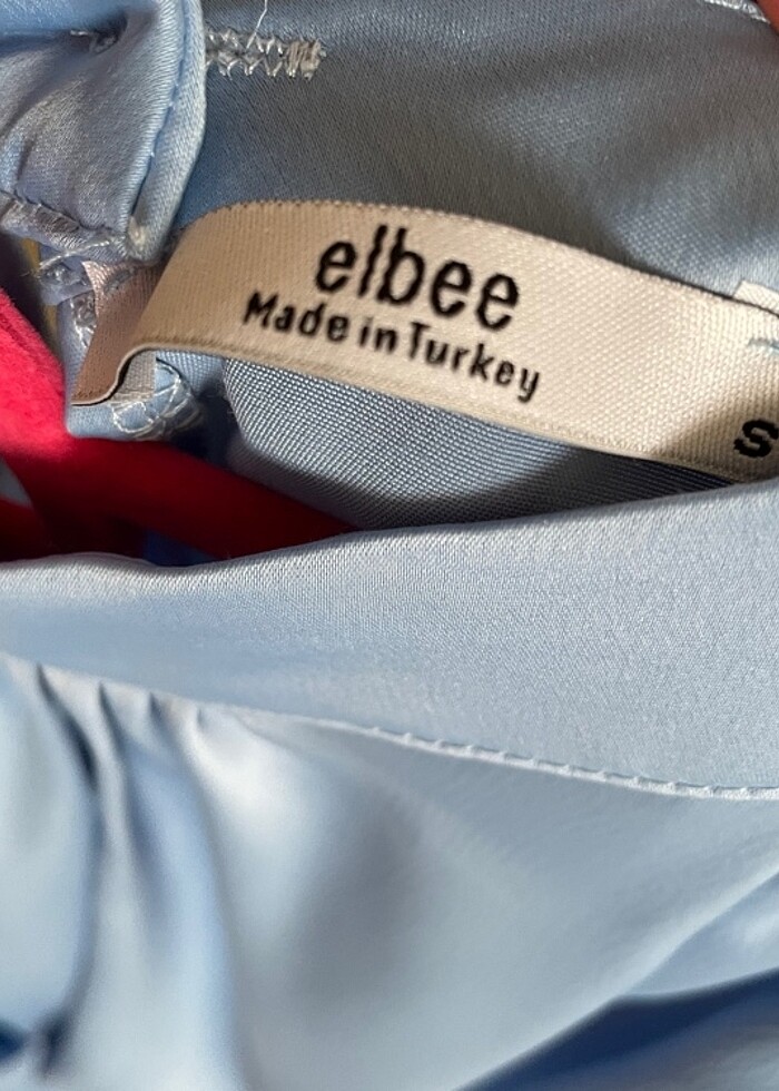 bebe mavi saten abiye mezuniyet elbisesi - Görsel 3