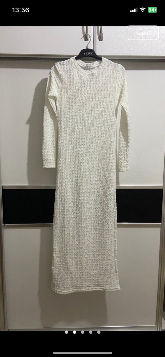 Beyaz Uzun Kadın Elbise - Görsel 2