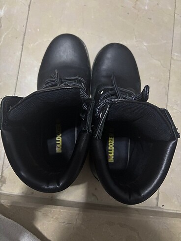 Bulldozer kadın siyah deri bot - Görsel 5