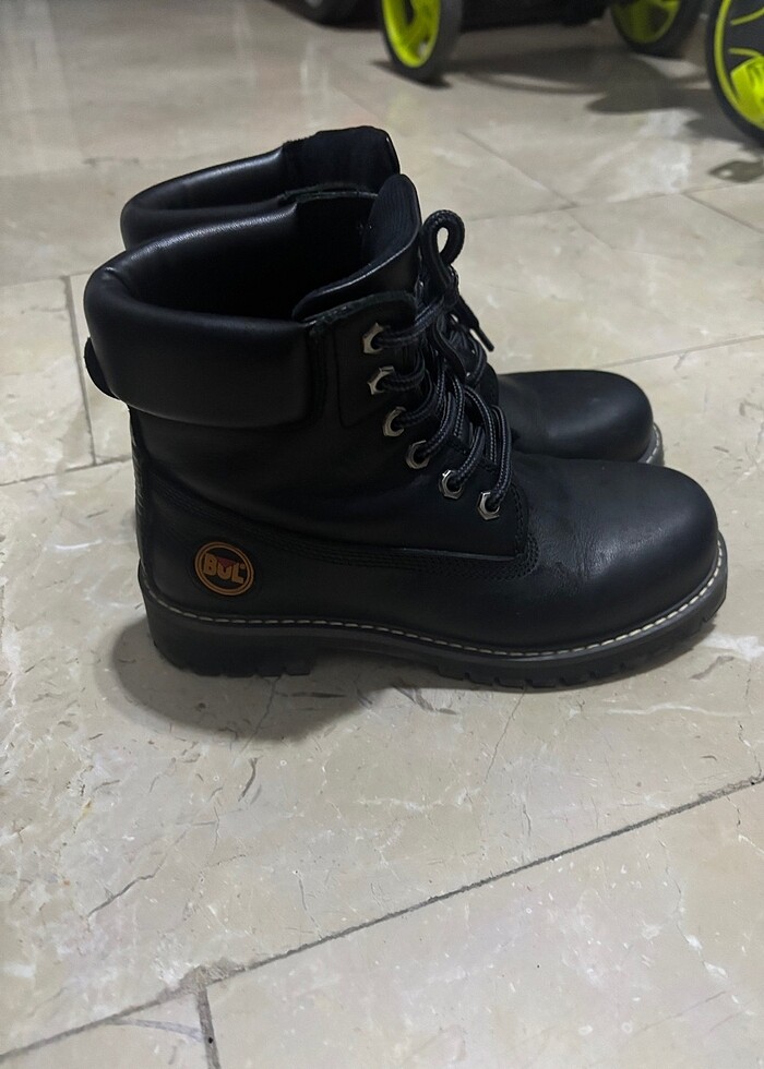 Bulldozer kadın siyah deri bot - Görsel 2