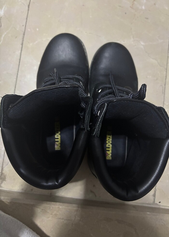 Bulldozer kadın siyah deri bot - Görsel 5