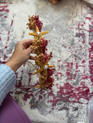 Lohusa taç, terlik, bebek bandı ve patik takımı - Görsel 7