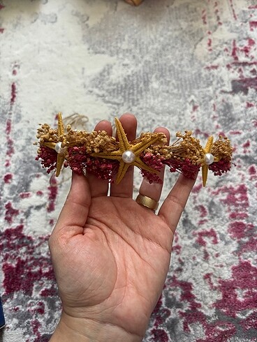 Lohusa taç, terlik, bebek bandı ve patik takımı - Görsel 8