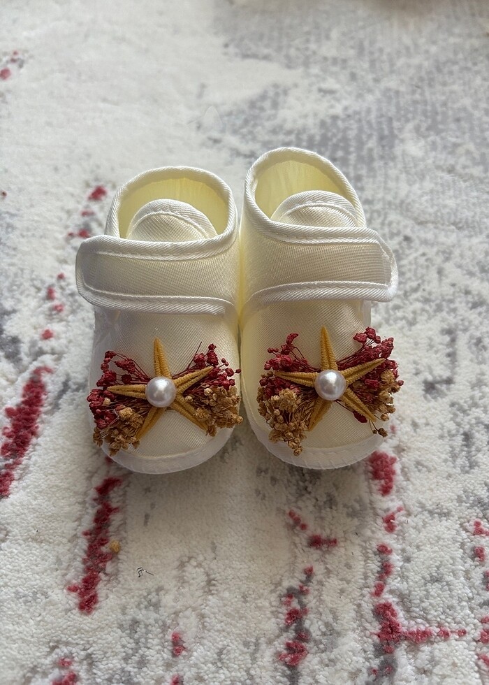 Lohusa taç, terlik, bebek bandı ve patik takımı - Görsel 5