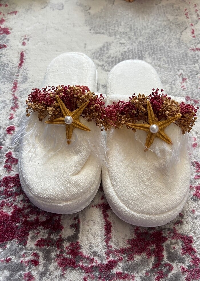 Lohusa taç, terlik, bebek bandı ve patik takımı - Görsel 4