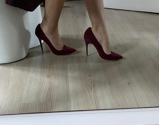 Bordo Süet Stiletto