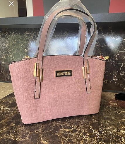 Pudra pembe askılı kol ve omuz çantası