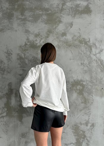 l Beden beyaz Renk Guess Beyaz Puantiyeli Kadın Sweatshirt