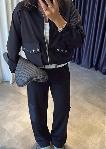 Kahverengi Fermuarlı Kadın Mini Eşofman Takımı - Görsel 3