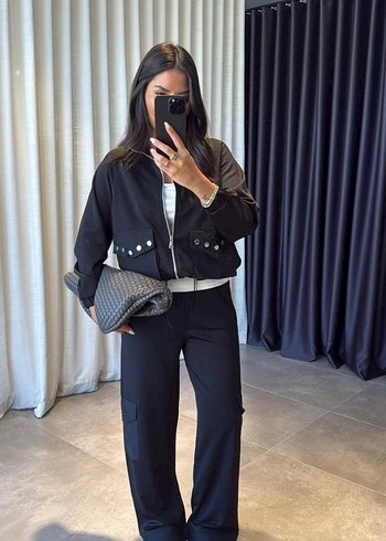 Kahverengi Fermuarlı Kadın Mini Eşofman Takımı - Görsel 5